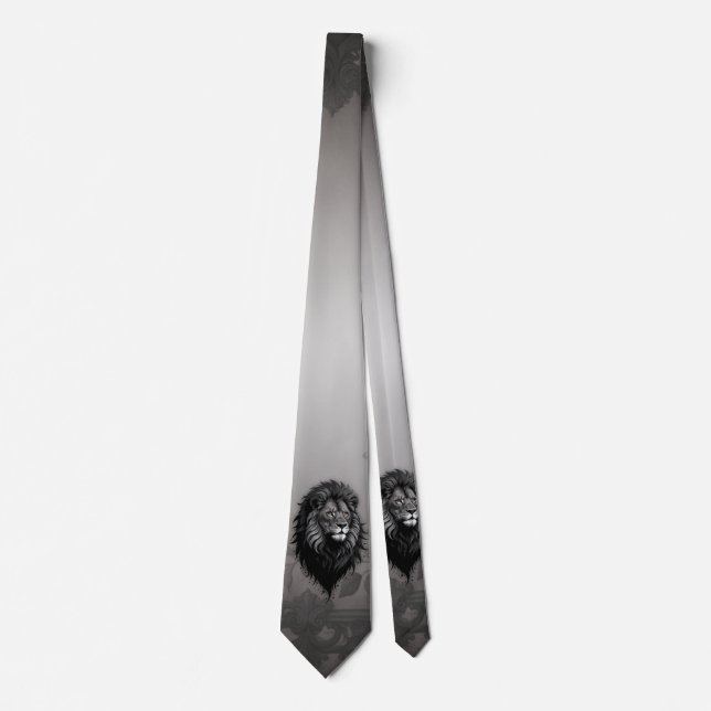 Wild Grace: striking portrait of a lion Tie (Front)