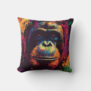 Wild Graffiti Urban Jungle Gorilla Cushion