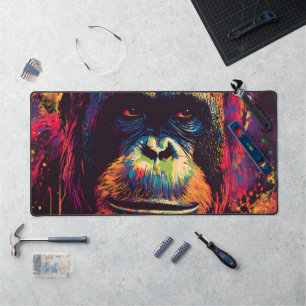 Wild Graffiti Urban Jungle Gorilla  Desk Mat