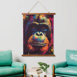 Wild Graffiti Urban Jungle Gorilla Hanging Tapestry