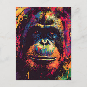 Wild Graffiti Urban Jungle Gorilla Holiday Postcard