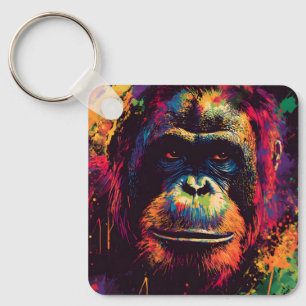 Wild Graffiti Urban Jungle Gorilla Key Ring