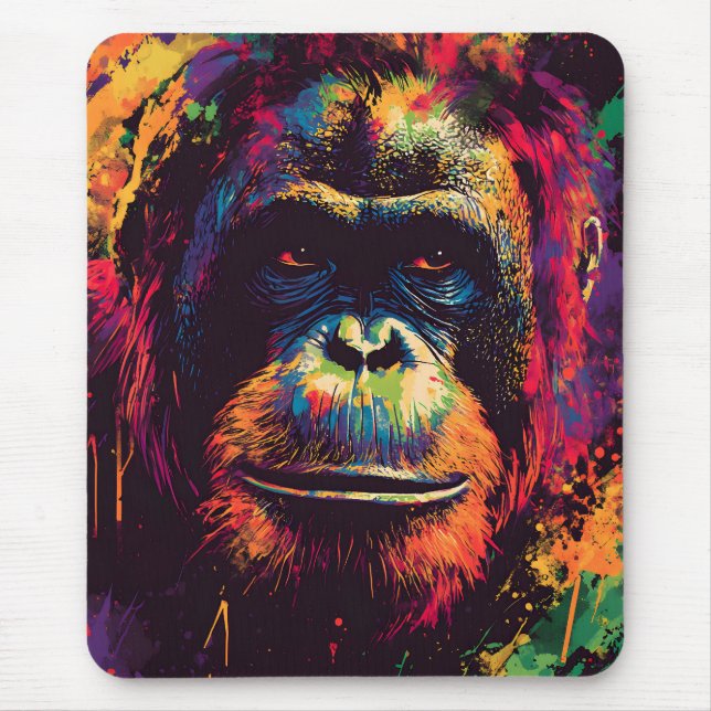 Wild Graffiti Urban Jungle Gorilla  Mouse Mat (Front)
