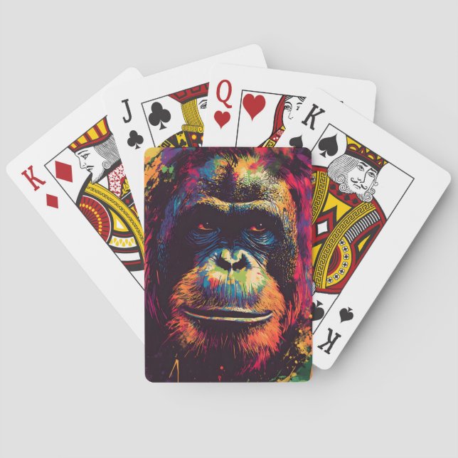 Wild Graffiti Urban Jungle Gorilla  Playing Cards (Back)