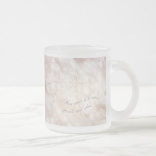 Wild Grass in Snow and Ice - Merry Christmas Frosted Glass Coffee Mug