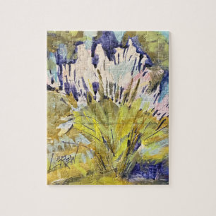 Wild Grass Plumes Painting / Artist Larry Lerew Jigsaw Puzzle