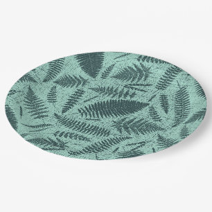 Wild grasses and ferns paper plate