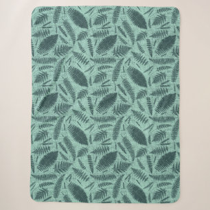 Wild grasses and ferns sherpa blanket