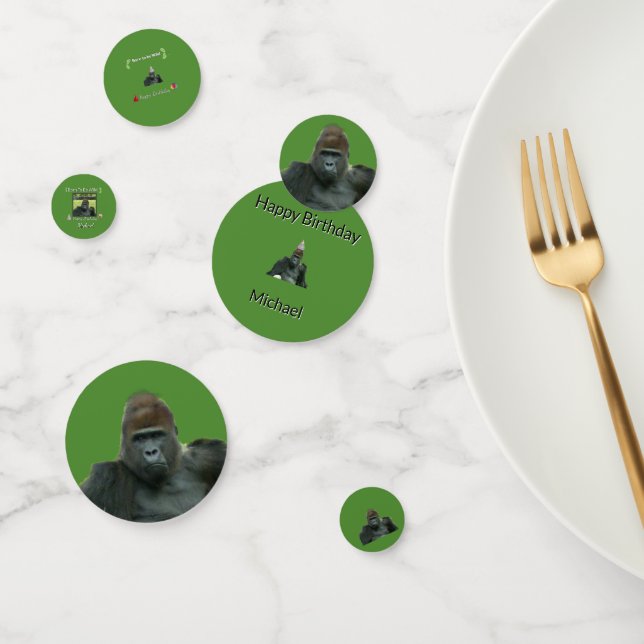 Wild Green Gorilla Party Theme Confetti (Group)
