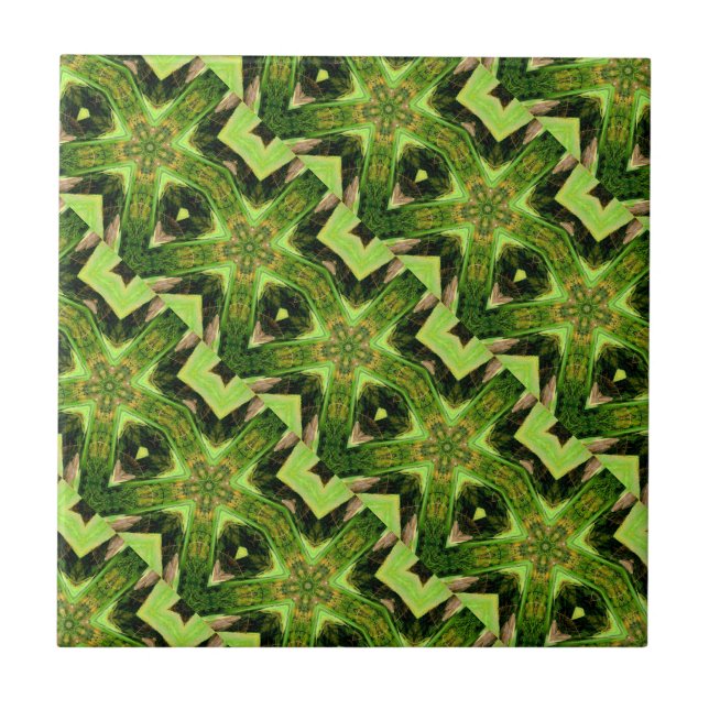 wild green stars tile (Front)