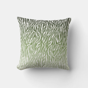 Wild Green Zebra Print Cushion