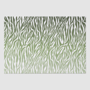 Wild Green Zebra Print Ombre Tissue Paper