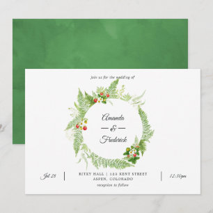 Wild Greenery Wedding Invitation