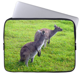 Wild Grey Australian Kangaroos, Laptop Sleeve