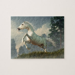 Wild Grey Horse Jigsaw Puzzle