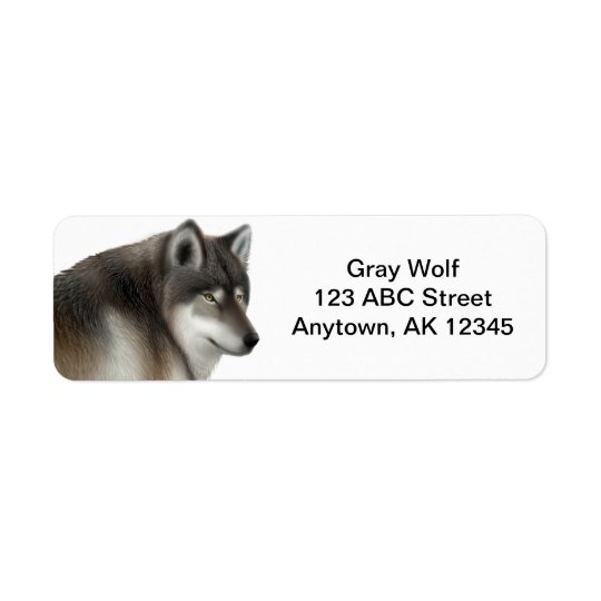 Wild Grey Wolf Customisable Return Address Label