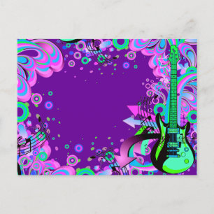 Wild Guitar (purple) Postcard