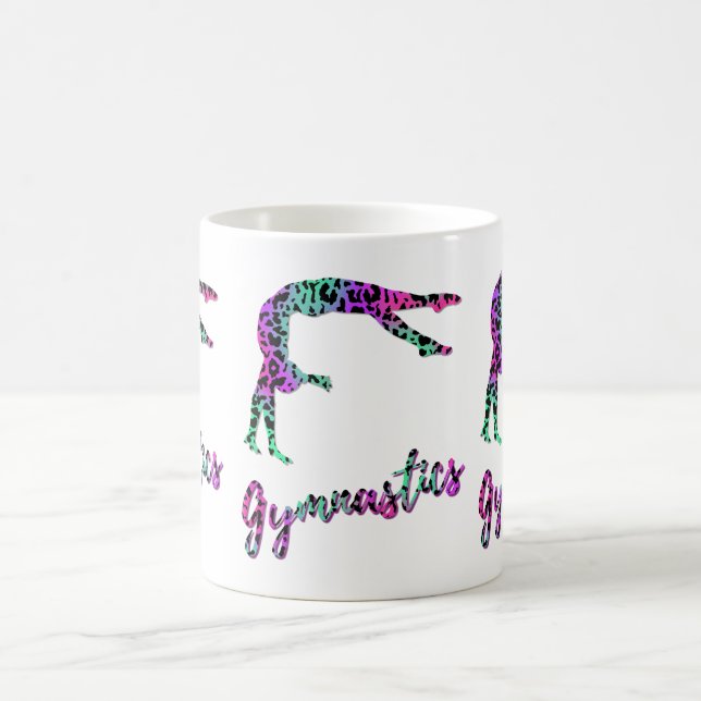 Wild Gymnastics Girl | Animal Print Gymnastics Coffee Mug (Center)