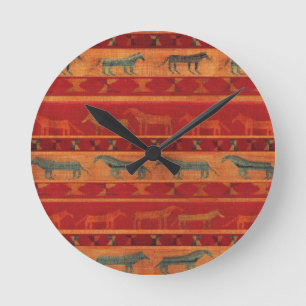 Wild Gypsy Mustangs Round Clock