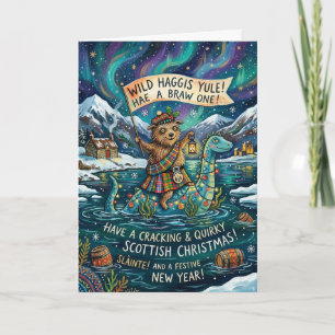 Wild Haggis Scottish Christmas Card