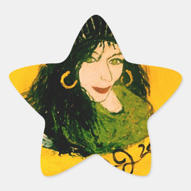 WILD HAIR AS RASTA STAR STICKER (Front)