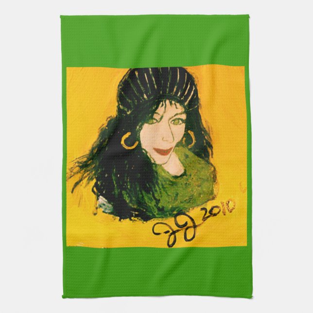 WILD HAIR AS RASTA TEA TOWEL (Vertical)