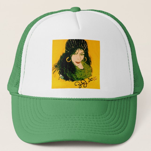 WILD HAIR AS RASTA TRUCKER HAT (Front)