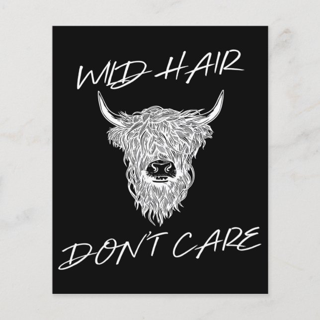 Wild Hair Don't Care Cow | lover gift Flyer (Front)