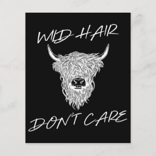 Wild Hair Don't Care Cow lover gift Flyer