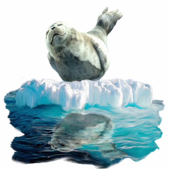 WILD HARBOR SEAL sculpted Wildlife Art Gift Photo Sculpture Magnet (Front)