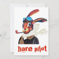 Wild hare dressed in a pilots uniform (hare pilot)
