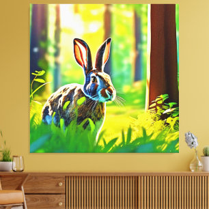 Wild Hare Forest Canvas Print