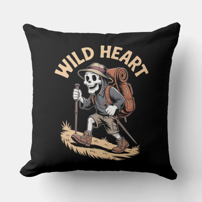 Wild Heart  – Adventurer Skeleton Hiking Cushion (Front)