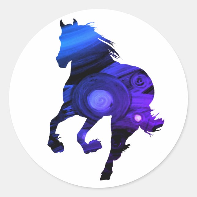 Wild Heart , Blue Horse Sticker (Front)