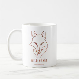 Wild Heart Fox Minimalist Line Art Coffee Mug