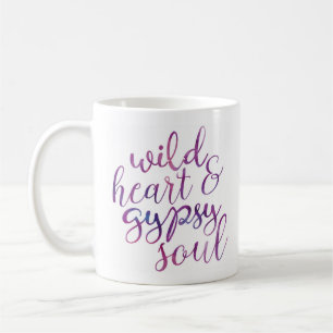 Wild Heart & Gypsy Soul Watercolor Mug