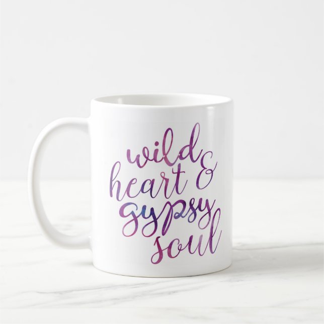 Wild Heart & Gypsy Soul Watercolor Mug (Left)