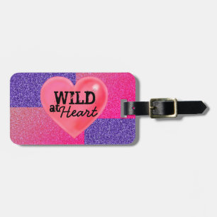 Wild Heart Pretty Glitter Love Travel Luggage Tag