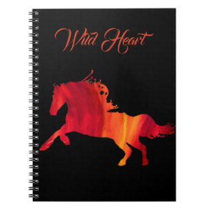 Wild Heart Red horse Art Notebook