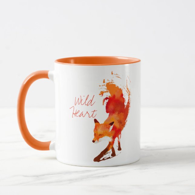 Wild Heart Water Colour Fox Mug (Left)