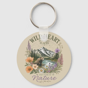 Wild Heart Wide Open Places Bear Mountain Wildflow Key Ring