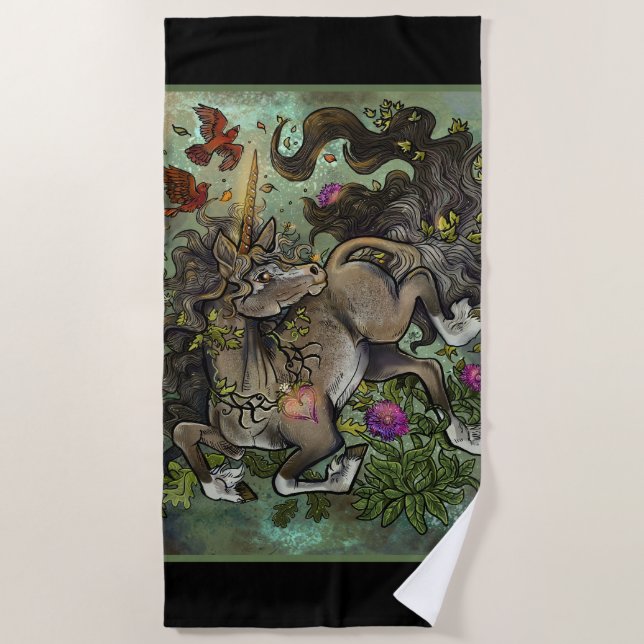 Wild Hearted Unicorn Beach Towel (Front)