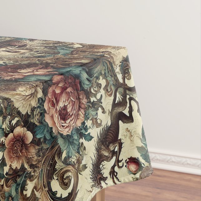 Wild Hearts & Gaunt Dogs – Gothic Large Pattern Tablecloth (In Situ)