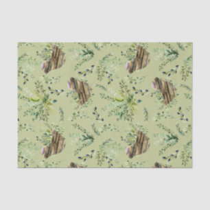 Wild Herb Sage with Birds Watercolor Tissue Paper