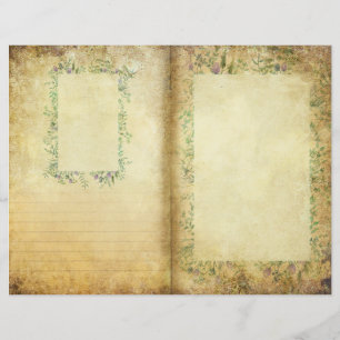 Wild Herbs Foliage Frame Scrapbook Journal Paper