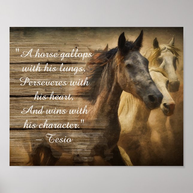Wild Herd of Horses Decoupage Inspirational Quote Poster (Front)