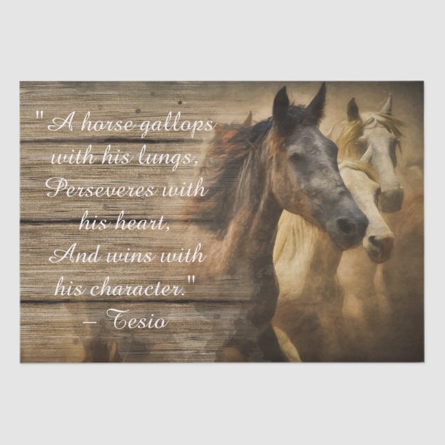 Wild Herd of Horses Decoupage Inspirational Quote Tissue Paper (Front)