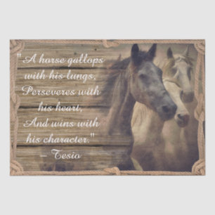 Wild Herd of Horses Decoupage Inspirational Quote Tissue Paper