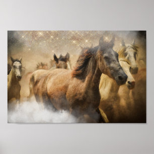 Wild Herd of Horses Decoupage Print