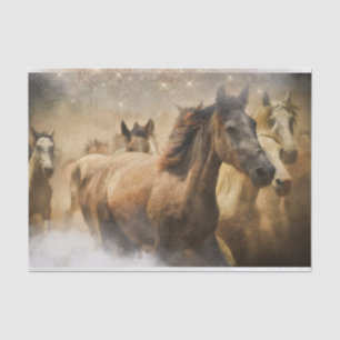 Wild Herd of Horses Decoupage Tissue Paper